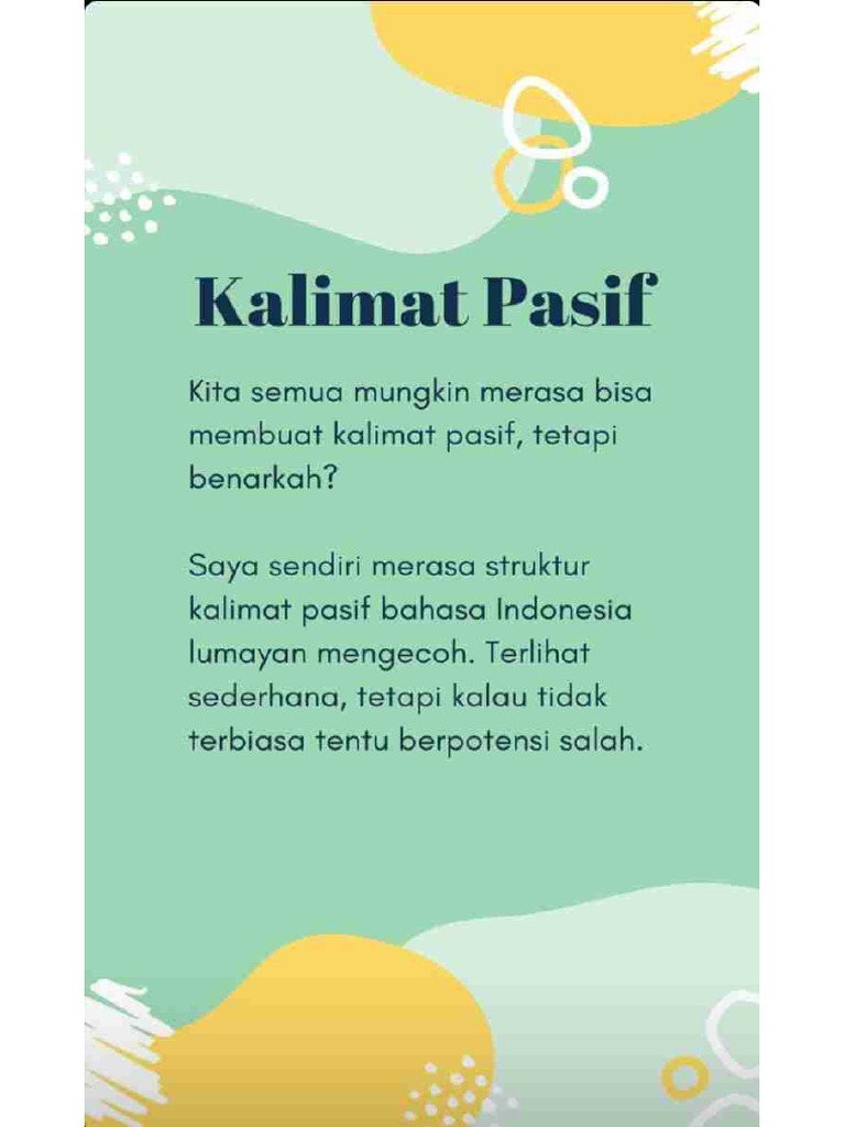 Kalimat Pasif | PDF