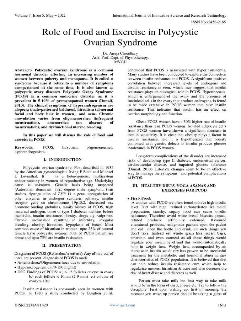 Food and Exercise in PCOS Management | PDF | Polycystic Ovary Syndrome ...