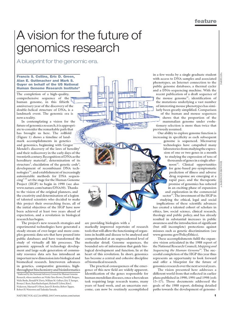 A Vision For The Future of Genomics Research | PDF | Dna Sequencing | Gene