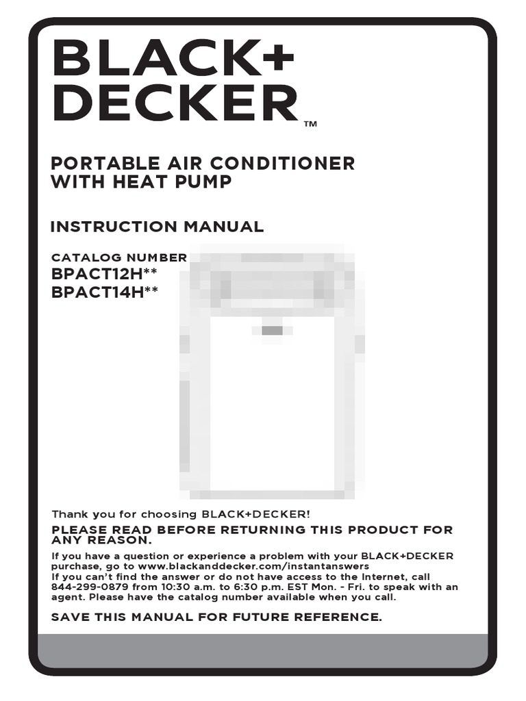 Portable Air Conditioner With Heat Pump BPACT12H BPACT14H PDF Ac