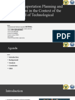 Urban Transportation Planning and Management in The Context