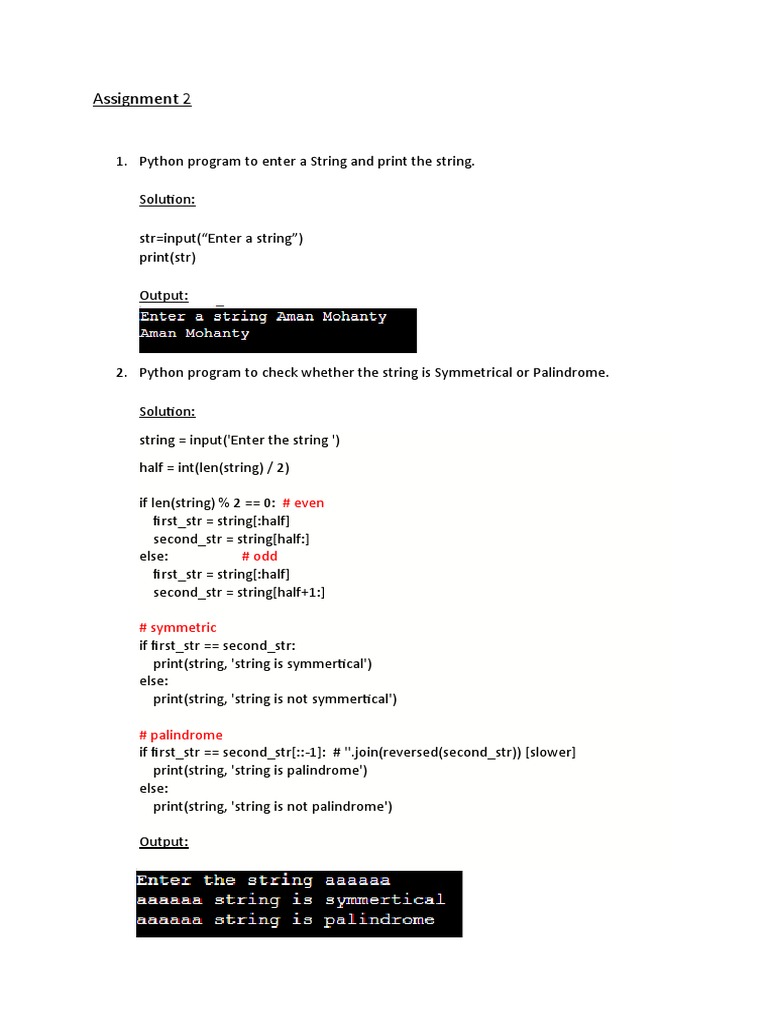 Assignment 2: # Even # Odd | PDF | String (Computer Science) | Python ...