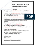 Important Short Questions & Answers: Human Anatomy & Physiology HAP 20114