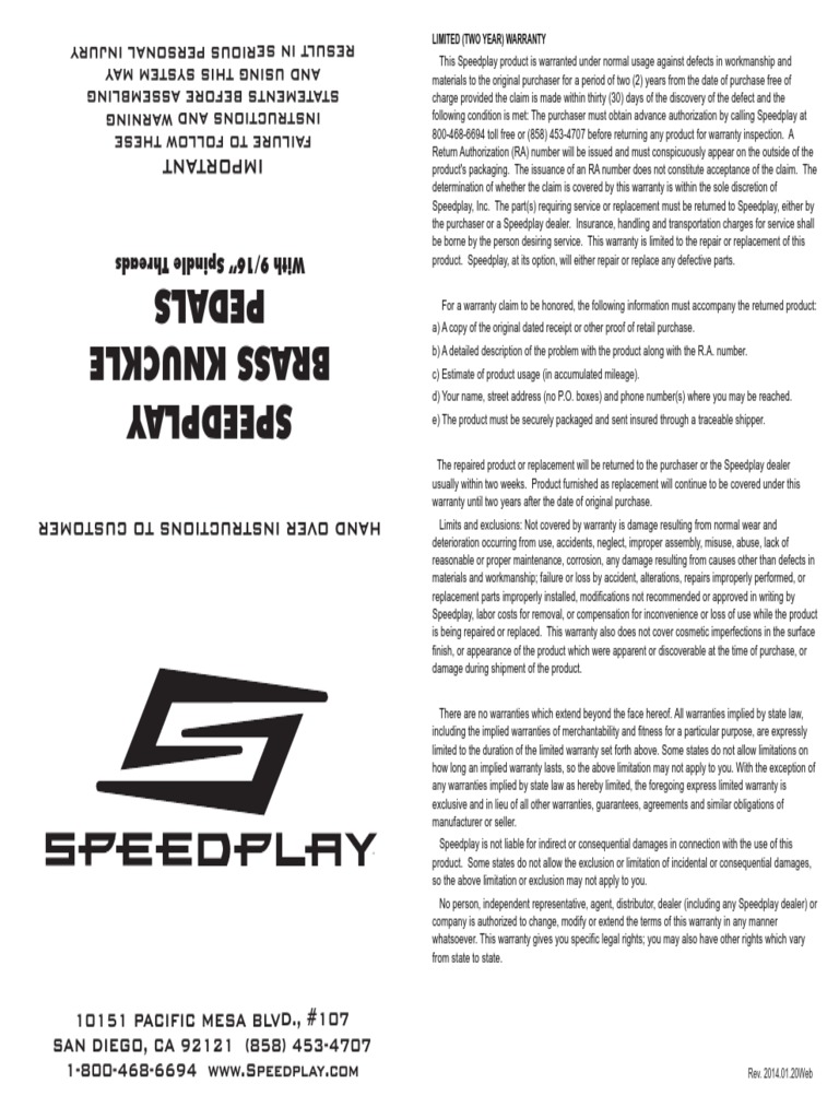 Brass Knuckles Instructions PDF Bearing (Mechanical) Implied Warranty