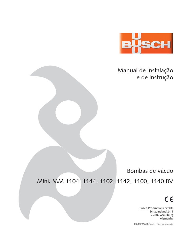 Bomba Seca BUSCH Mink MM 1144 BV Manual de Manutenção PDF Bomba