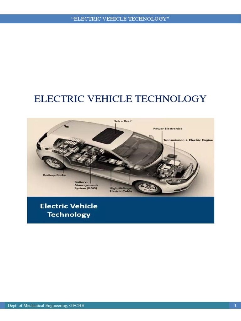 Electric Vehicle Technology PDF Rechargeable Battery Lithium Ion