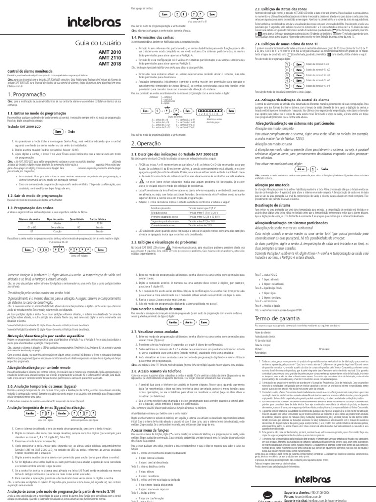 Guia Usuario Amt 2010 2110 2018 0218 PDF Telefone Senha