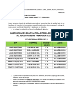 Calendarización de Juntas para Entrega de Evaluaciones Del 3er Trimestre y Rendicion de Cuentasciclo Escolar 2021