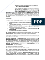 Contrato de corresponsalía entre seguros de vida y Freddy Gamboa