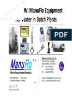 Overview: Manuflo Equipment For Water in Batch Plants: Flow Measurement Products