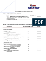 Evaluation Sheet for Practicum Trainees