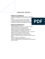 Objetivos del desarrollo infantil en áreas socio-afectiva, motriz, cognitiva y del lenguaje