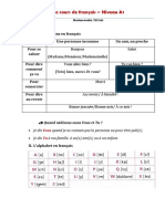 Document Déclencheur - Le Cours de Francais - Niveau A1 - 17 Juin 2022