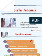 Hemolytic Anemia: Song Qiaoqiao Hubei University of Science and Technology Internal Medicine Department