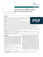 A Survey of Undernutrition in Children Under Three Years of Age in Rural Western China