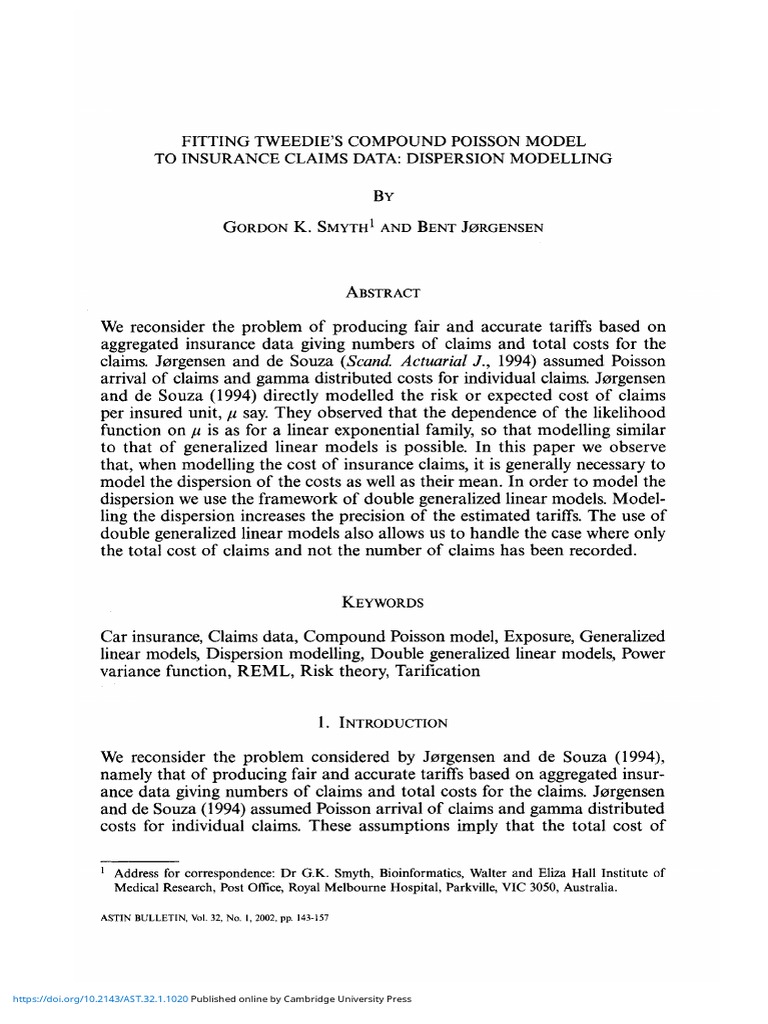 Tweedie Regression On Insurance Claims – IDOCTJ