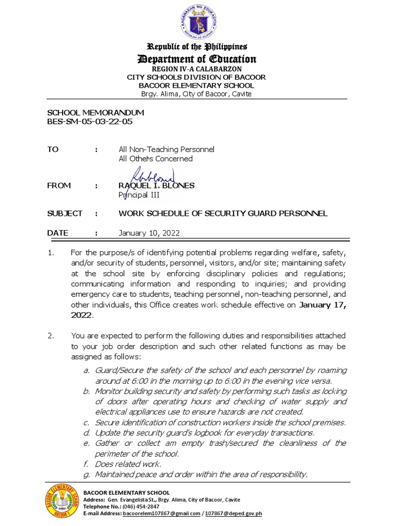 Security Guard Work Schedule 2022 | PDF | Security Guard | Government