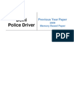 Delhi Police Driver 2009 Memory Based Hindi