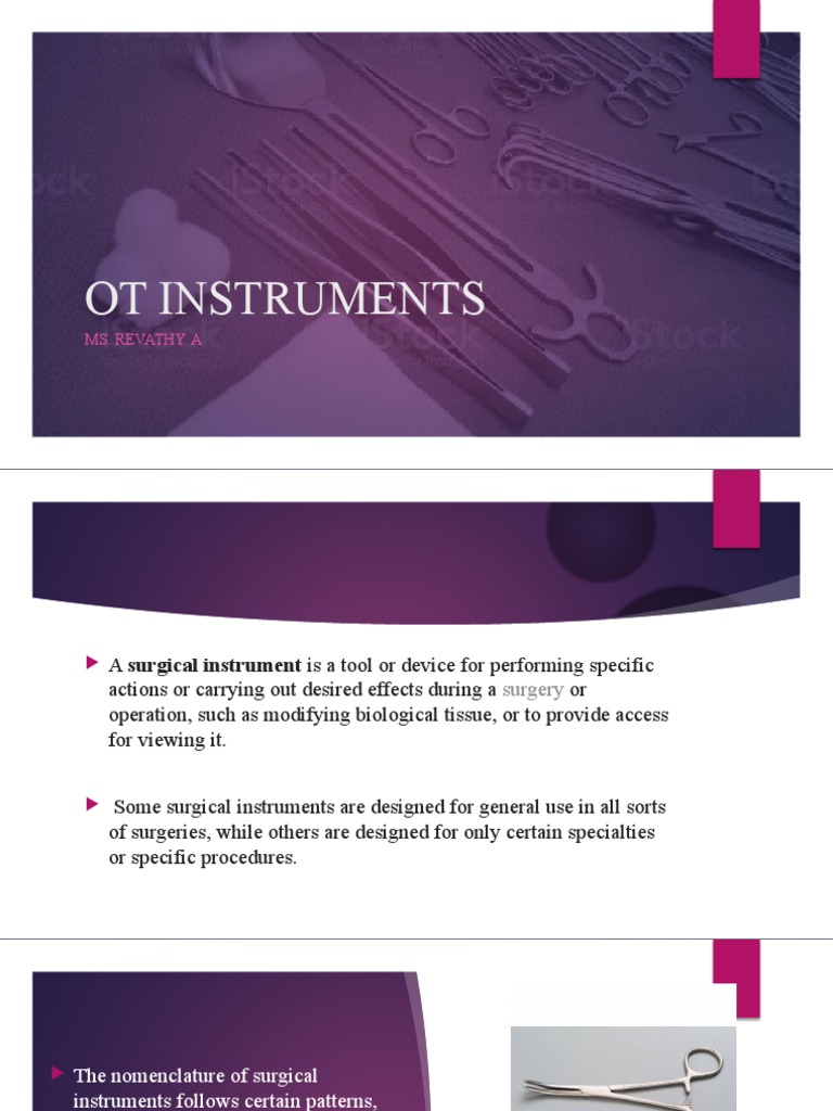 Ot Instruments Ms. Revathy. A PDF