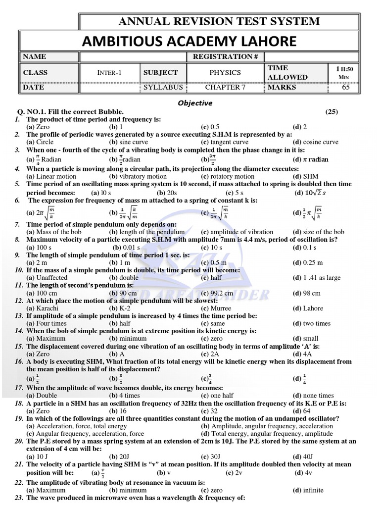 Understanding Simple Harmonic Motion An Analysis of Key Concepts and
