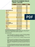 Calendario de Exámenes Finales Feb-Jun 2021