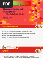 Database Design and Management: The Relational Model