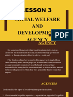 Lesson 3: Social Welfare AND Development Agency