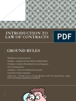 Introduction To Law of Contracts: Ground Rules, Basic Questions and Course Aims