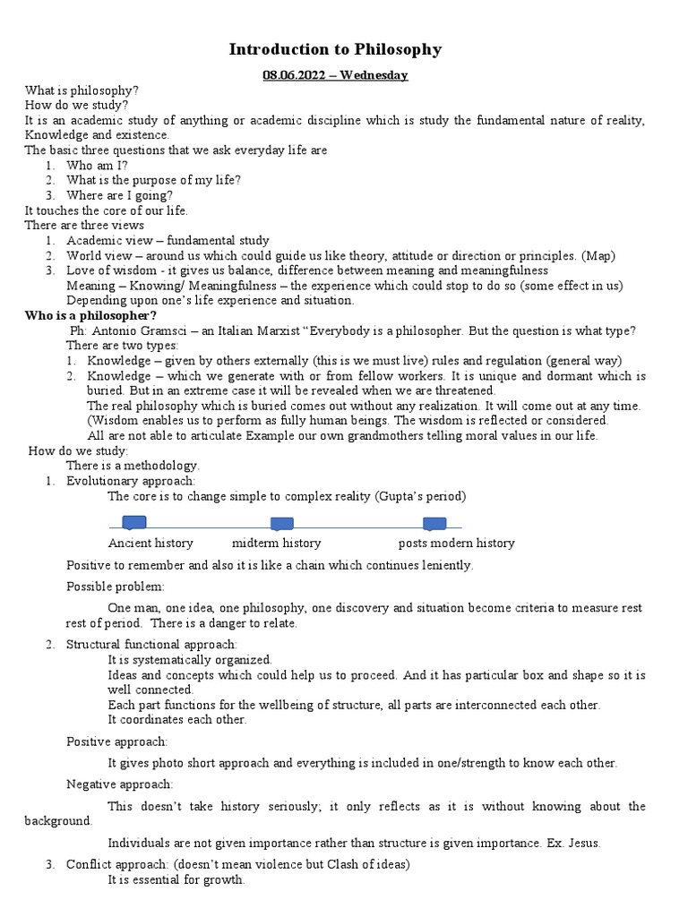 Introduction to Philosophy Concepts | PDF | Reality | Knowledge
