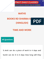 Maths Books RD Sharma Maths (Hinglish) Time and Work: All Questions