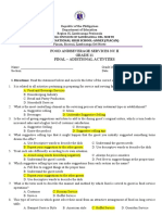 Food Andbeverage Services NC Ii Grade 11 Final - Additional Activities