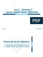 Gjuha C - Seminar 7 - Tabelat Dypërmasore (Matricat)