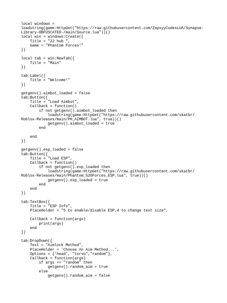 Phantom Forces Aimbot & ESP Script | PDF | Ibm Pc Compatibles | Software
