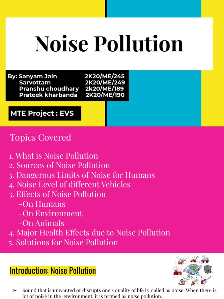 methodology of noise pollution evs project class 12