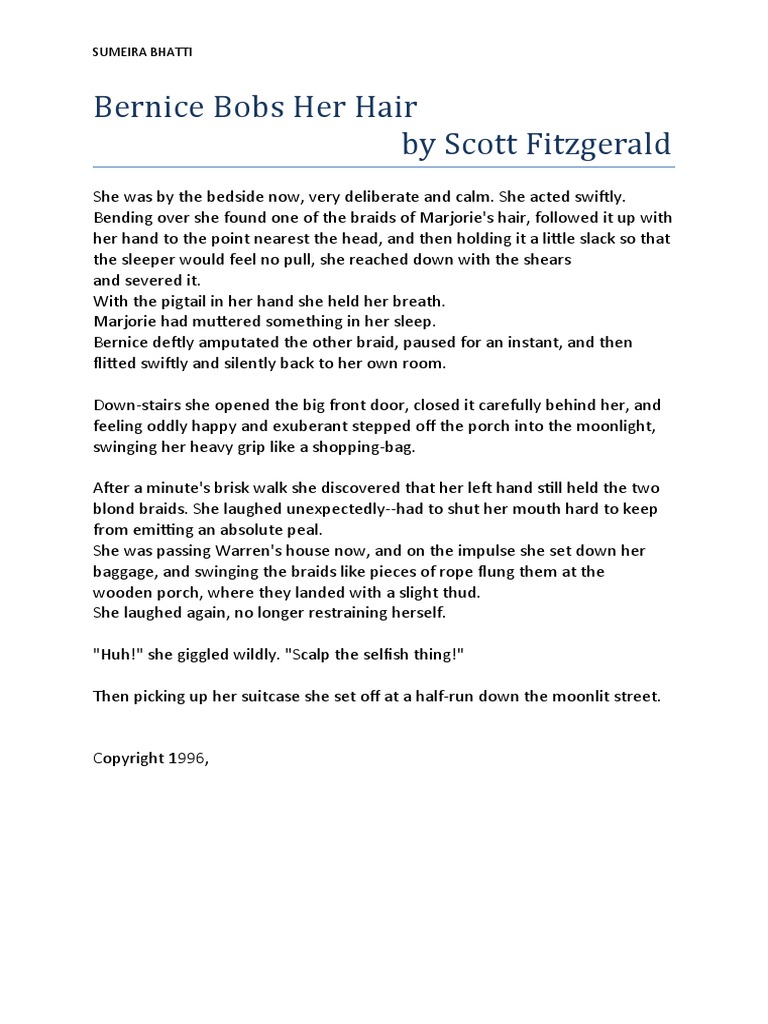 Bernice Bobs Her Hair PP PDF