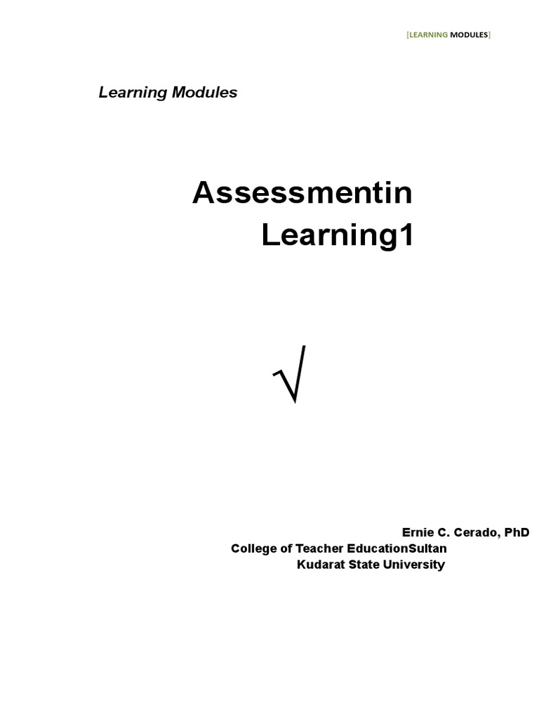 Module 1 Assessment of Learning | PDF | Educational Assessment | Test ...