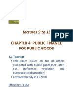 Lectures 9 To 12: Chapter 4 Public Finance For Public Goods