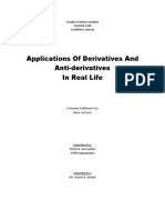 Applications of Derivatives and Anti-Derivatives in Real Life