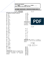 Lista de exercícios sobre radiciação