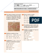 Atividade Sobre Equações Do 2º Agrau