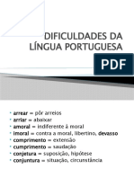 Dificuldades da língua portuguesa