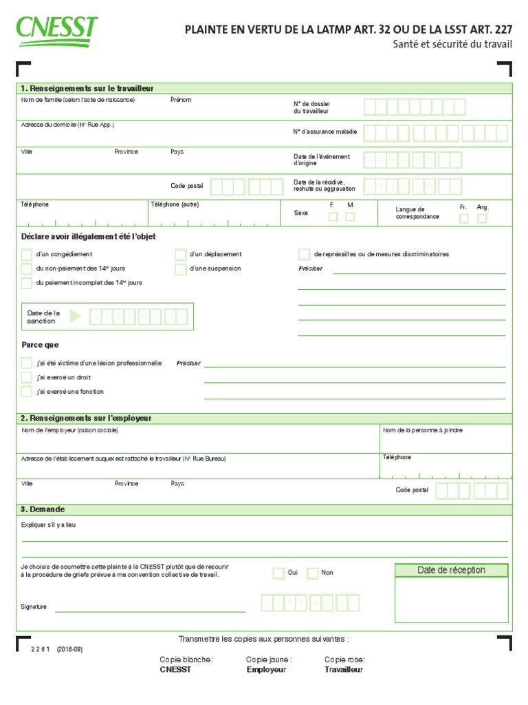 Faire Une Plainte Cnesst _ Services en ligne et formulaires – YXYKU