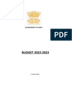 BUDGET 2022-2023: Government of India