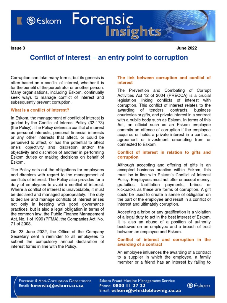 Conflict of Interest - An Entry Point To Corruption | PDF | Conflict Of ...