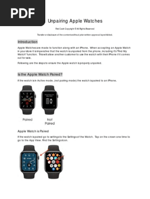 Unpairing Apple Watches - Printable Version