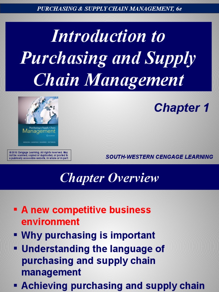 Chapter 1 Introduction To Purchasing and Supply Chain Management | PDF ...