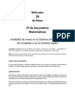 2do Secundaria 26 Mayo MATEMATICAS