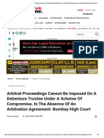 Arbitral Proceedings Cannot Be Imposed On A Debenture Trustee Under A Scheme of Compromise, in The Absence of An Arbitration Agreement - Bombay High Court