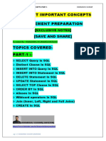 Sql-Most Important Concepts Placement Preparation: (Save and Share)