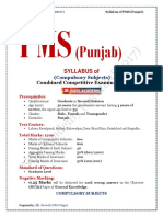 Syllabus of PMS Punjab (Comp Subjects) - Nips Academy (22nd Sept, 2021)